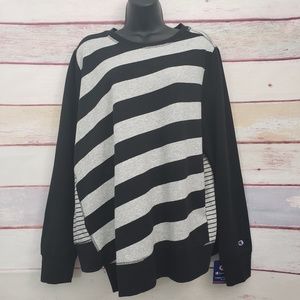 Champion Heritage Fleece Asymmetrical Stripe Crew
